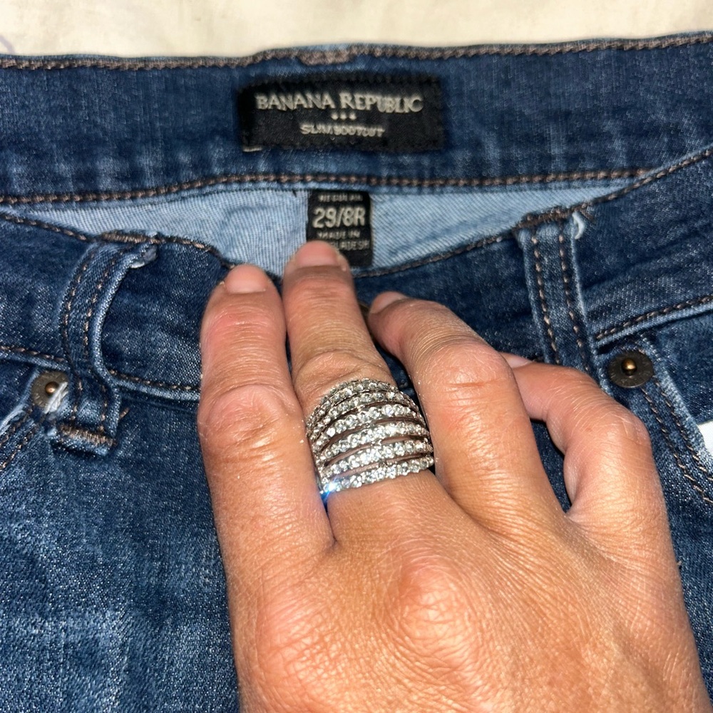 Banana Republic Silver Jeans with Subtle Ring Accents